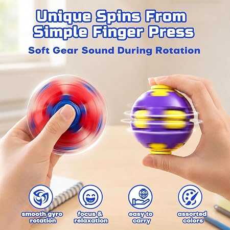 MARMIX 360 Rotating Fidget Ball – Sensory Desk Toy Stress Relief for Kids & Adults