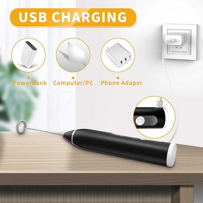 Rechargeable Coffee Beater – 3 Speed Handheld Milk Frother & Egg Whisk