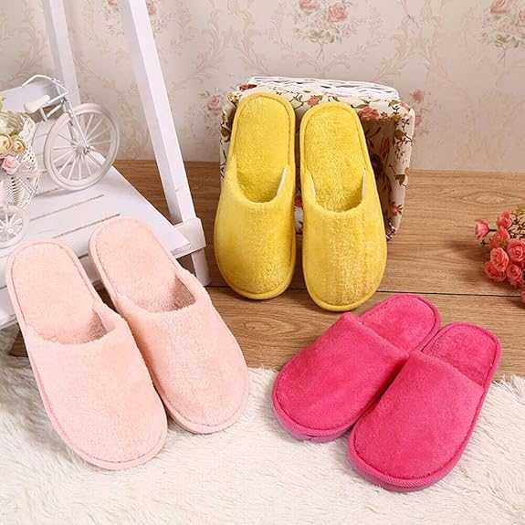 Multi-Color Soft Cotton Slippers – Unisex Indoor Spa & Home Slides