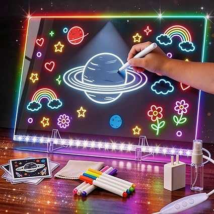 Colorful LED Writing Board – Glowing Fluorescent Drawing Tablet for Kids