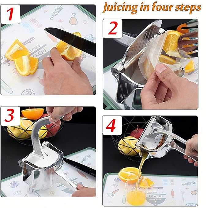Strong Metal Hand Juicer – Small Size Manual Citrus Press for Daily Use