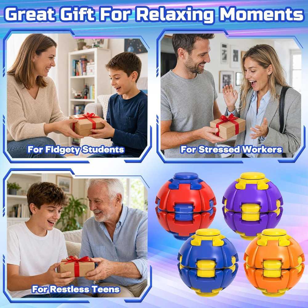 MARMIX 360 Rotating Fidget Ball – Sensory Desk Toy Stress Relief for Kids & Adults
