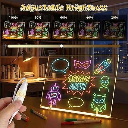 Colorful LED Writing Board – Glowing Fluorescent Drawing Tablet for Kids