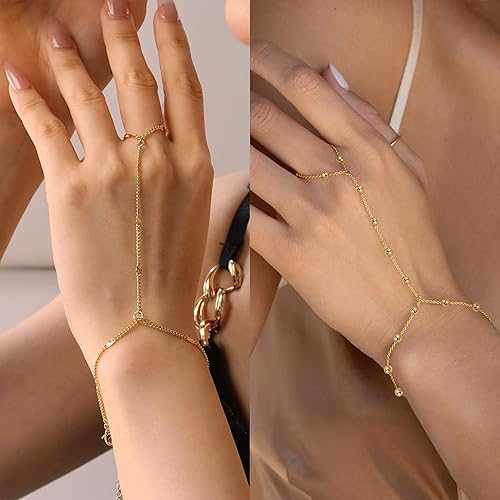 Elegant Finger Bracelet – Adjustable Gold Hand Chain with Connected Ring