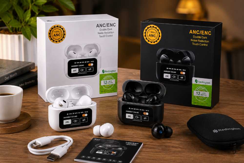 Redington ANC/ENC Wireless Earbuds | Active Noise Cancellation, Touch Control, Long Battery Life