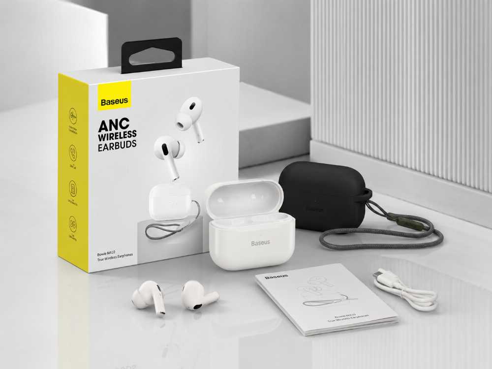 Baseus ANC Wireless Earbuds Bluetooth 5.4 | Active Noise Cancellation TWS Earphones with Charging Case