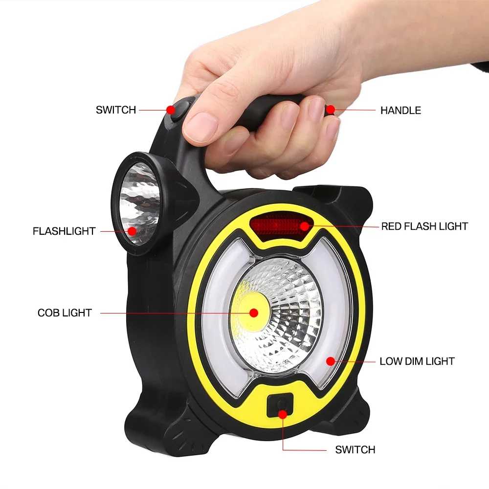 COB Work Solar & USB Charging Emergency Light JY-819A