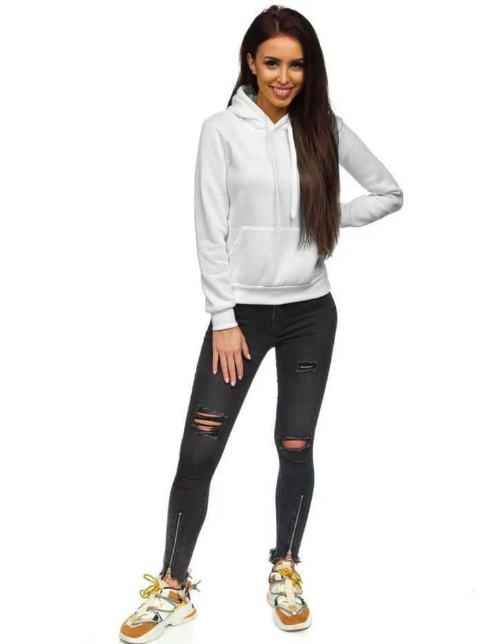 Amazing Plain winter White Hoodie For Women And Girls Trendy Stylish kangroo hoodie pocket drawstring casual pullover hodie clothing long sleeves export quality huddie winter wear smart fit hoody