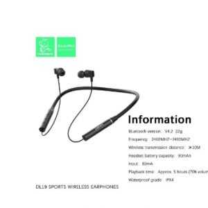 DL19 Sports Wireless Neckband Earphones | Bluetooth 5.2 | HD Sound | Long Battery