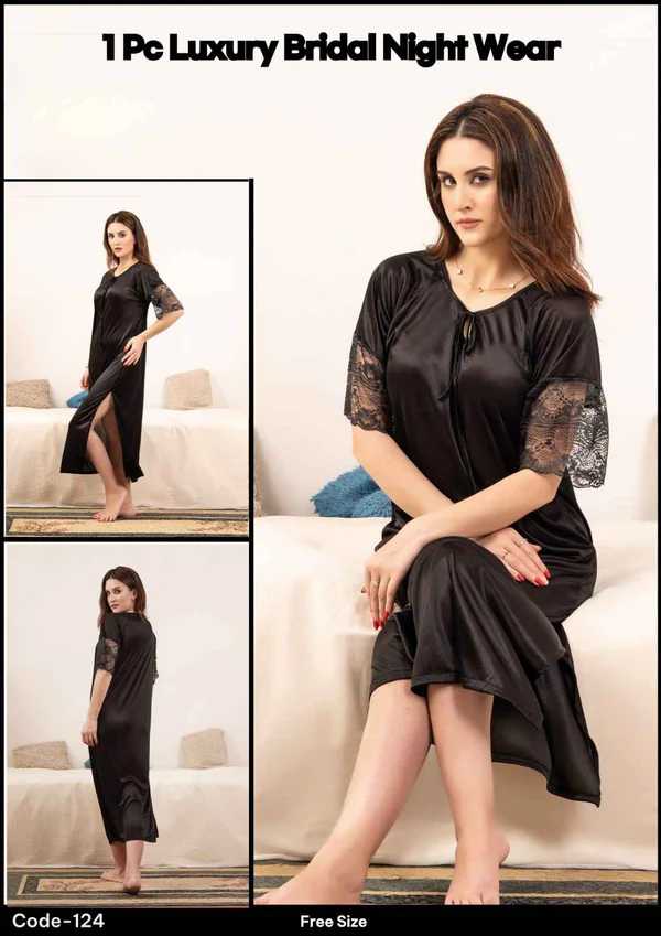 1Pcs Luxury Bridal Nightwear | Imported Long Nighty 1Pcs