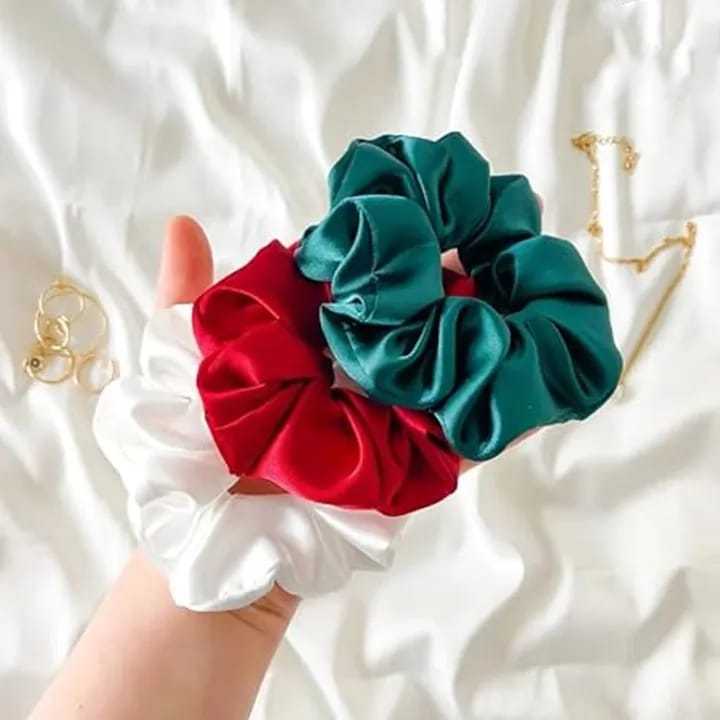 Premium Silk Scrunchies for Girls – Pack of 4 Luxury Hair Ties for Frizz-Free Hair