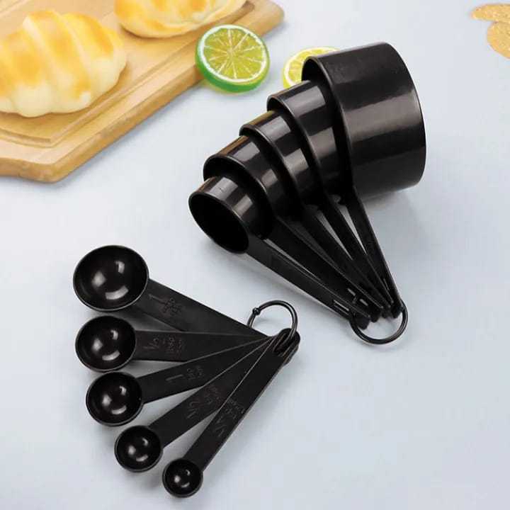 10-Piece Measuring Cups & Spoons Set – Professional Plastic Baking Kit