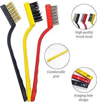 3-Piece Kitchen Cleaning Wire Brush Set – Steel, Brass & Nylon Brushes