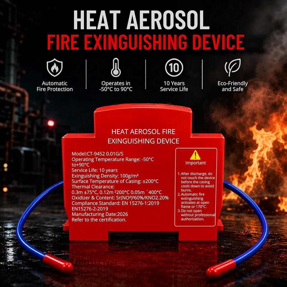 Automatic Fire Extinguishing Device for Electrical Panel – Self-Actuating Thermal Fire Suppression Unit for Switchboard & Distribution Box