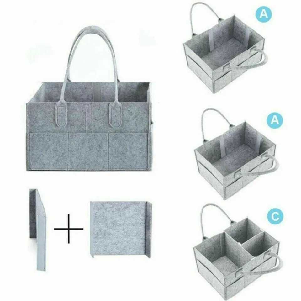 Baby Diaper Caddy Organizer – Portable Nursery Storage Basket with Dividers