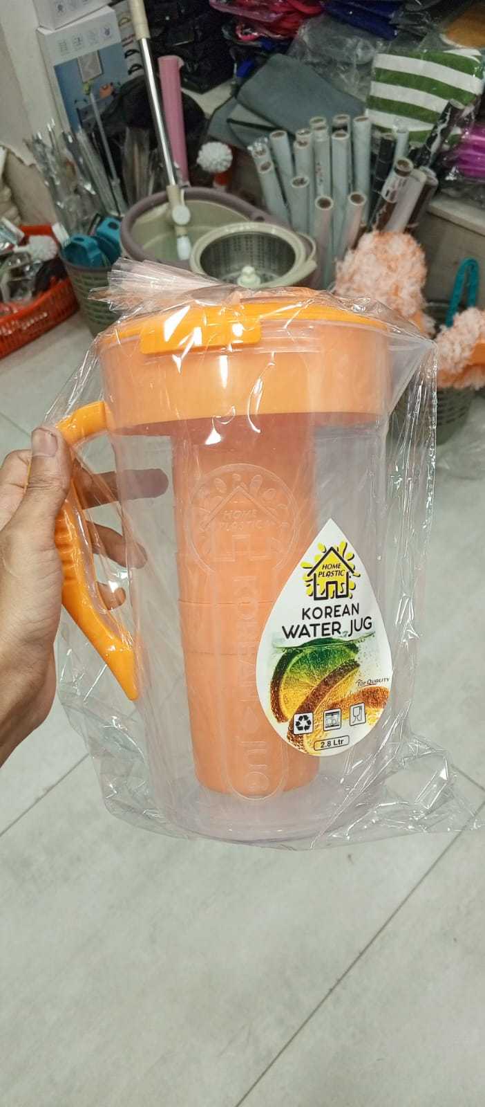 Premium 2.8 Liter Water Jug & 6 Glasses – Unbreakable Plastic Set