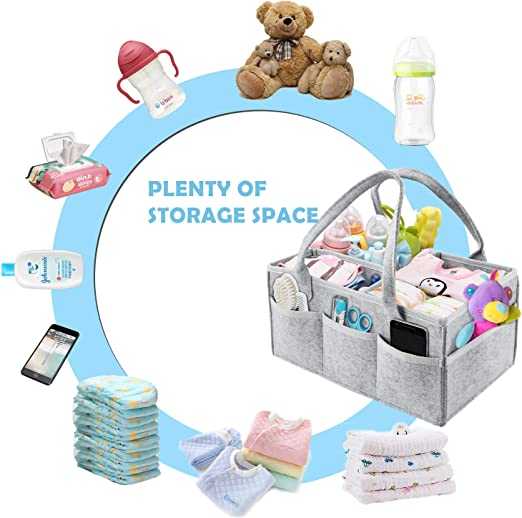 Baby Diaper Caddy Organizer – Portable Nursery Storage Basket with Dividers