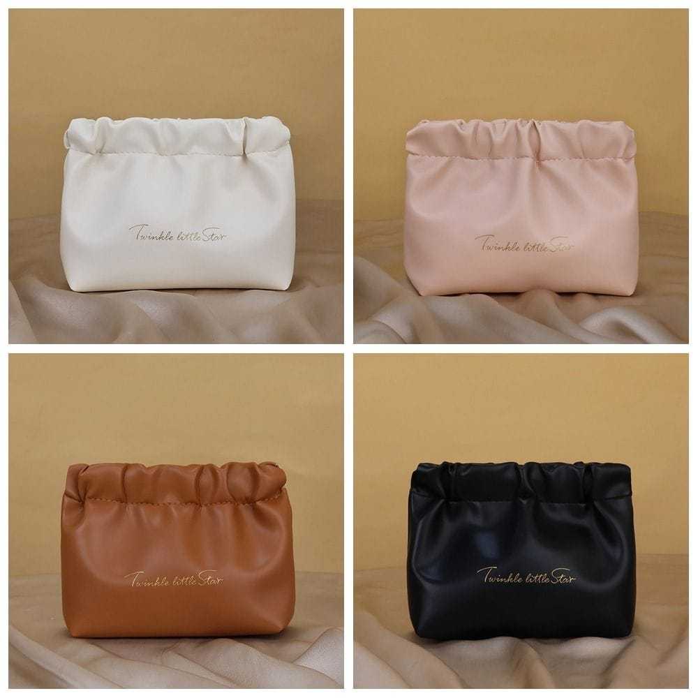 Classy Leather Cosmetic Bag – Large Opening Waterproof Travel Pouch