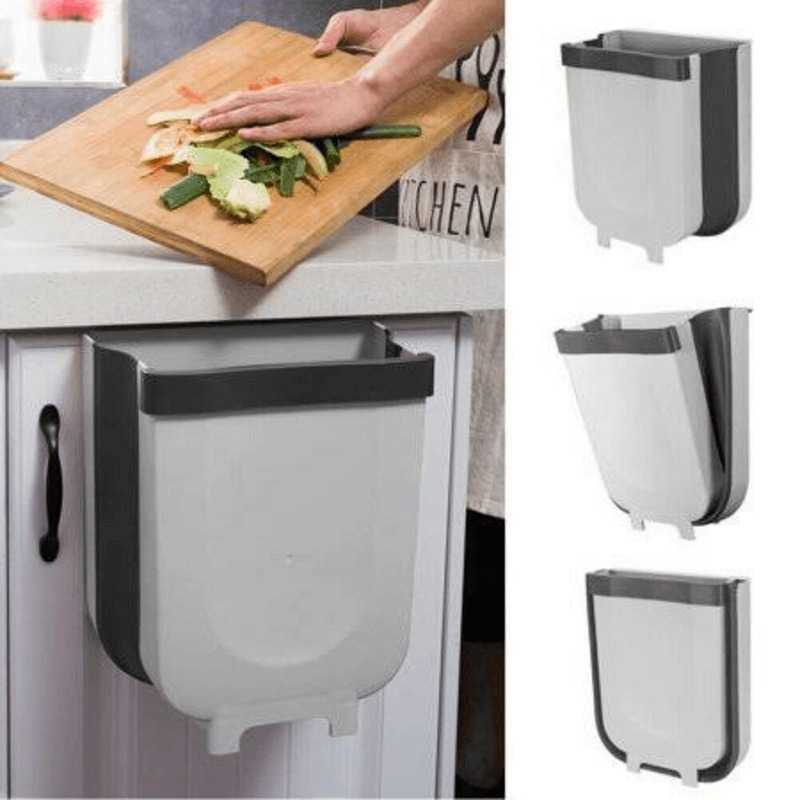 Foldable Hanging Trash Can – Wall-Mounted Kitchen Cabinet Waste Bin