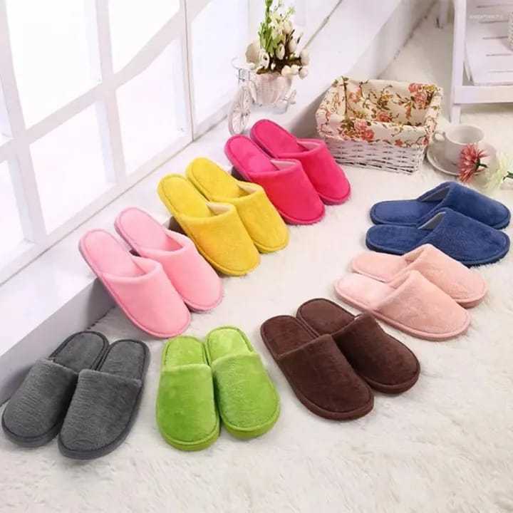 Multi-Color Soft Cotton Slippers – Unisex Indoor Spa & Home Slides