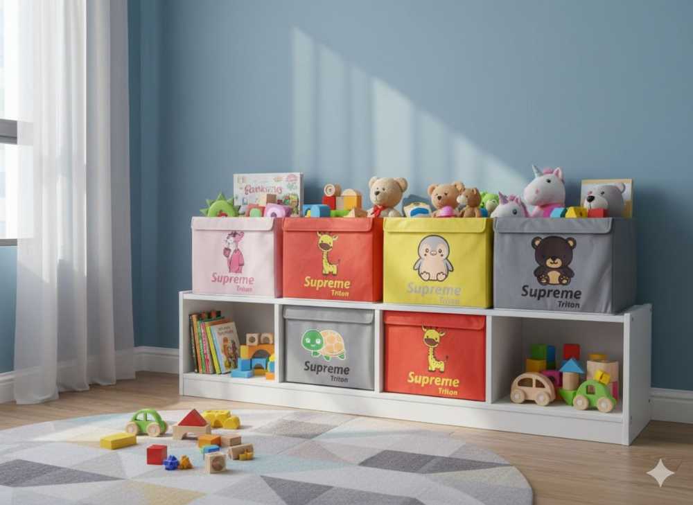 Foldable Cartoon Toy Storage Box – Large Canvas Organizer for Kids Room