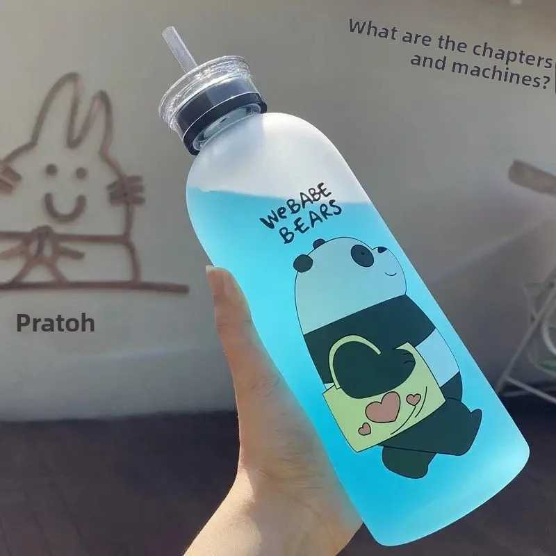 Plastic Straw Cup Cute Summer Water Bottle High Aesthetic Value Big Fat Cup Household Goods Water Pot