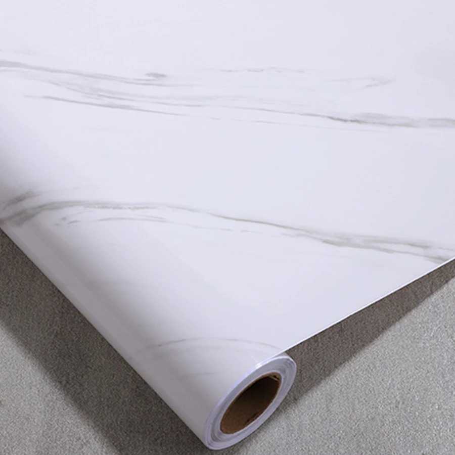 PVC Waterproof Marble Self-Adhesive Wall Stickers Old Furniture Decorative Film Bedroom Windowsill Tabletop Renovation Wallpaper