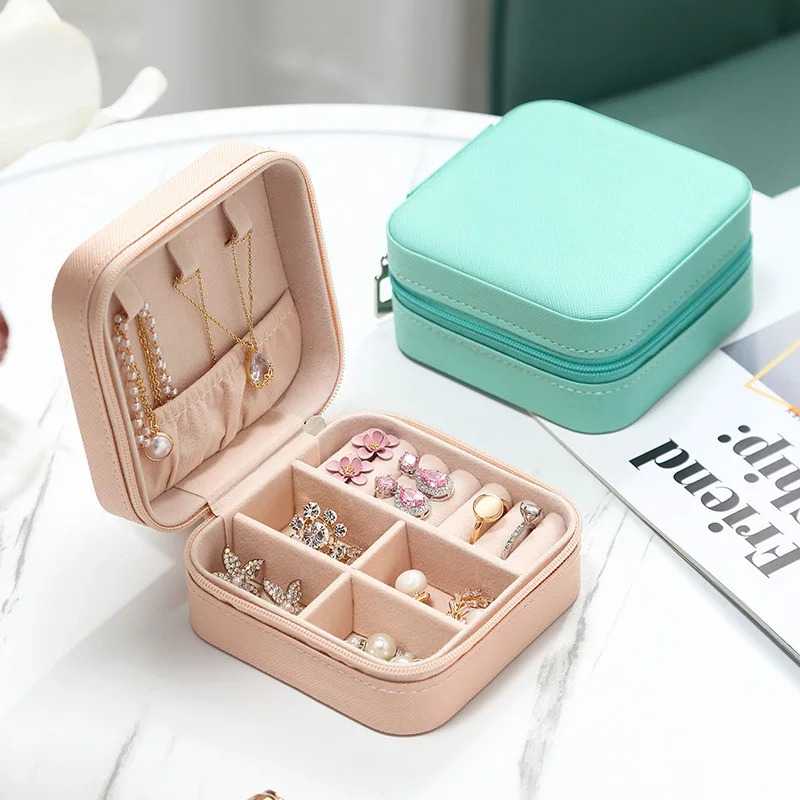 Small Travel Jewelry Box Macaron Style Organizer for Rings and Studs