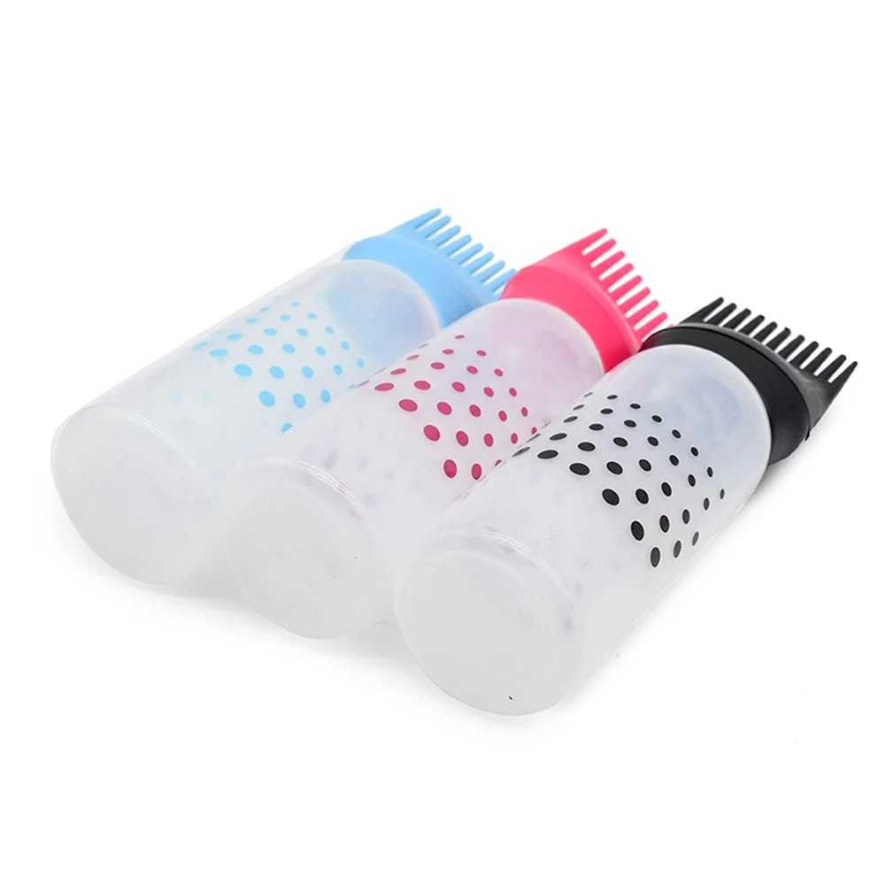 Hair Dye Bottles Refillable Salon Hair Coloring Containers Durable Shampoo Bottles Comb Design for Hairdressing Barbershop