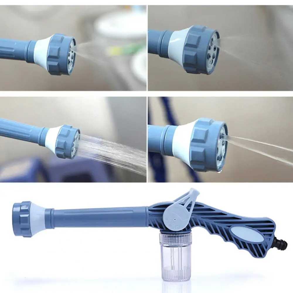 Multi-functional High Pressure Washer with Liquid Dispenser 8 Spray Modes Plants Watering Cleaning Handheld Sprayer Washing Tool