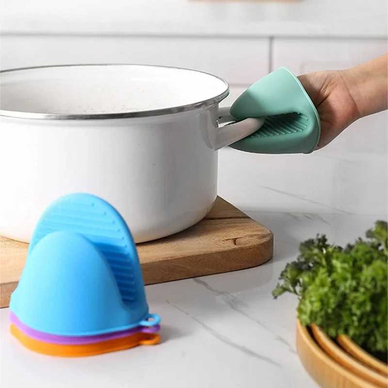2pcs Oven Mitts Silicone Heat Resistant Pinch Mitts Anti Scalding Non Slip Gloves Clips Pot Holder Cooking Baking Oven Mitts
