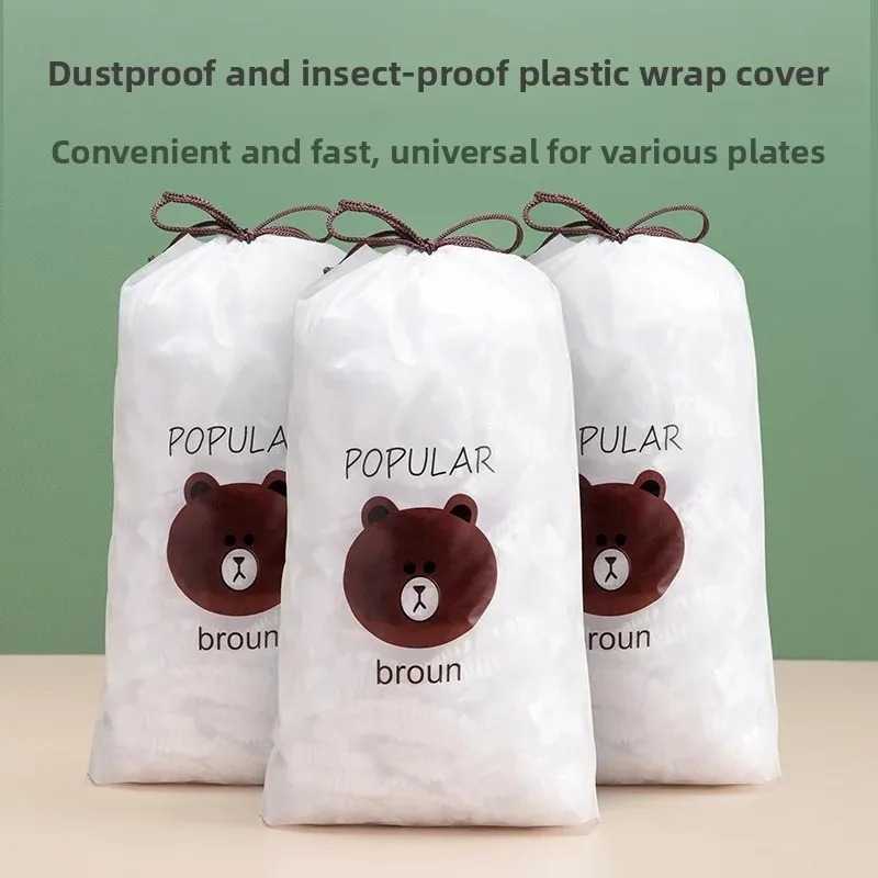 100Pcs Fresh Keeping bags, Plastic Sealing Food Cover,Fresh Keeping Bags Food Covers
