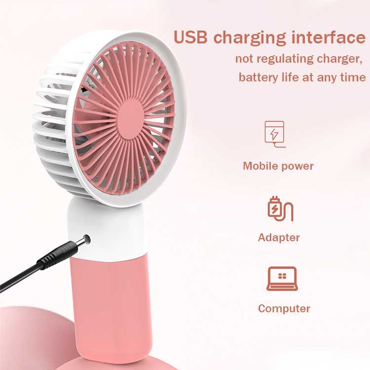  Simple Home Desktop Mini USB Rechargeable Small Fan Small electric fan for students with mobile phone holder