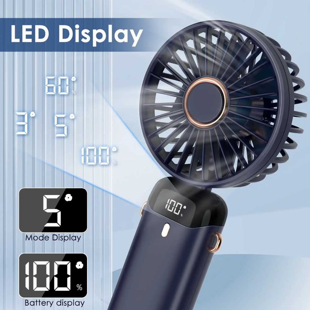 USB Mini Handheld Fan Portable Quiet Rechargeable for Office Home, and Outdoor Use