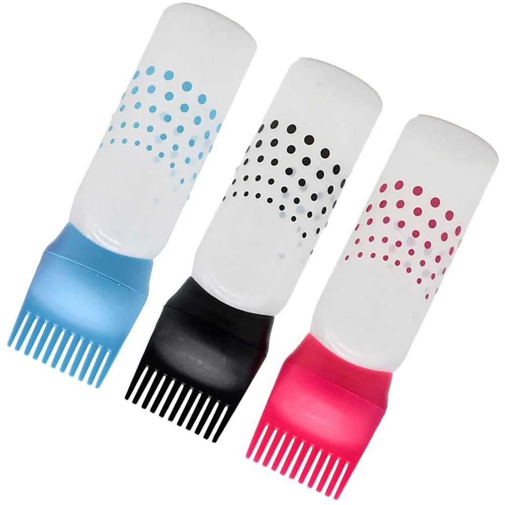 Hair Dye Bottles Refillable Salon Hair Coloring Containers Durable Shampoo Bottles Comb Design for Hairdressing Barbershop
