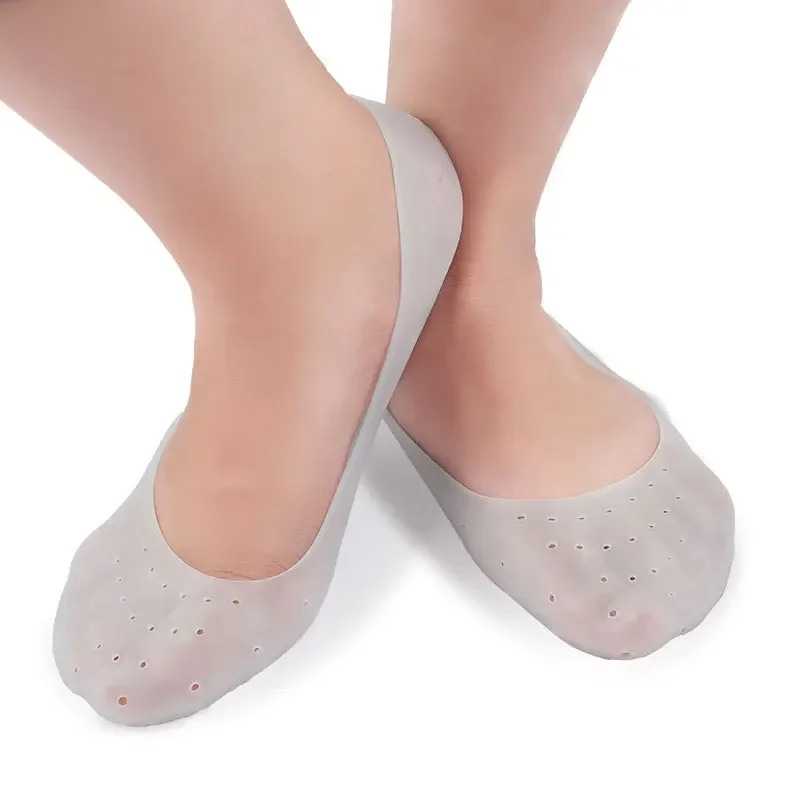 1 Pair Silicone Moisturizing Socks Heels Protector Anti Crack Foot SPA Socks Insole Breathable Full Length Socks Foot Care Tools