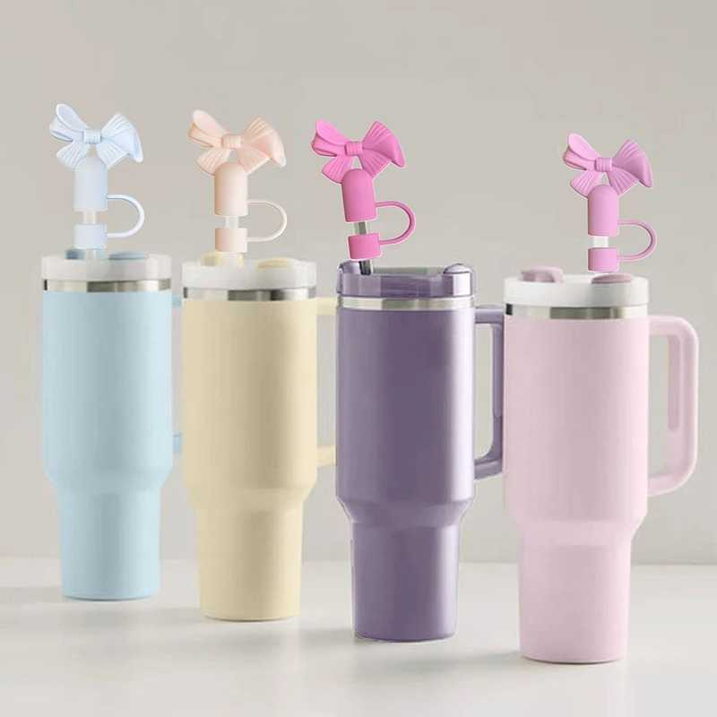 buy 1 get 1 free Straw Cover Cap for Stanley Cup Silicone Straw Topper 10mm Bow Animal Straw Tips 3D Dust-Proof Straw Cap Drinking Reusable