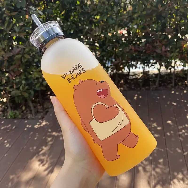 Plastic Straw Cup Cute Summer Water Bottle High Aesthetic Value Big Fat Cup Household Goods Water Pot