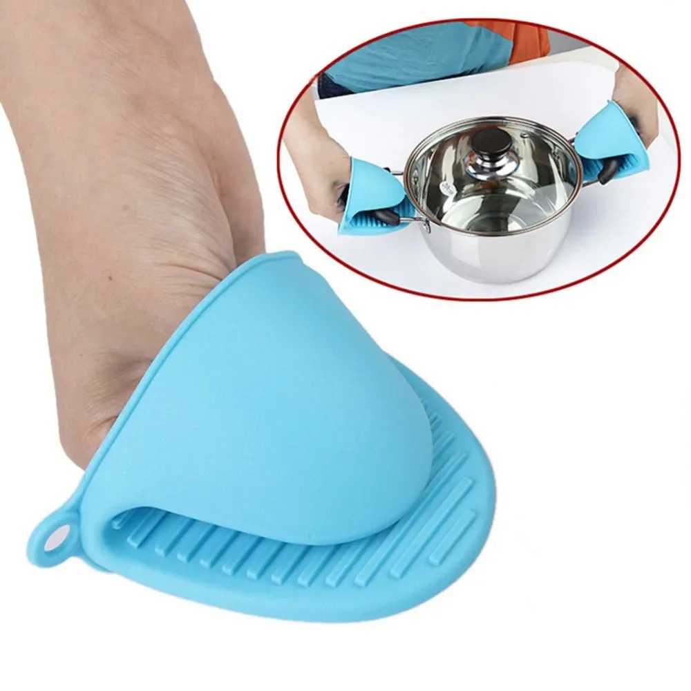 2pcs Oven Mitts Silicone Heat Resistant Pinch Mitts Anti Scalding Non Slip Gloves Clips Pot Holder Cooking Baking Oven Mitts