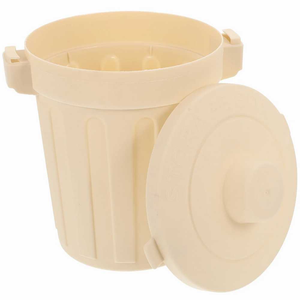 Plastic Desk Trash Can Small Desktop Storage Trash Container Pencil Pen Holder Makeup Brush Organizer for Office Bedroom