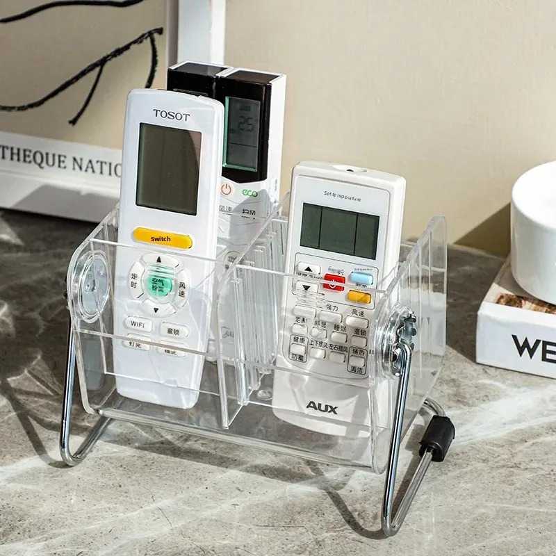 Acrylic Remote Control Organizer Box Creative Coffee Table TV Air Conditioning Board Living Room Storage Shelf Partition