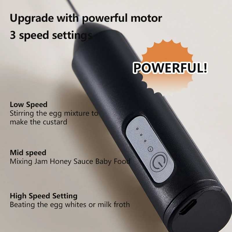 Wireless USB Milk Frother Handheld Coffee Blender Cappuccino Cream Whisk Mixer