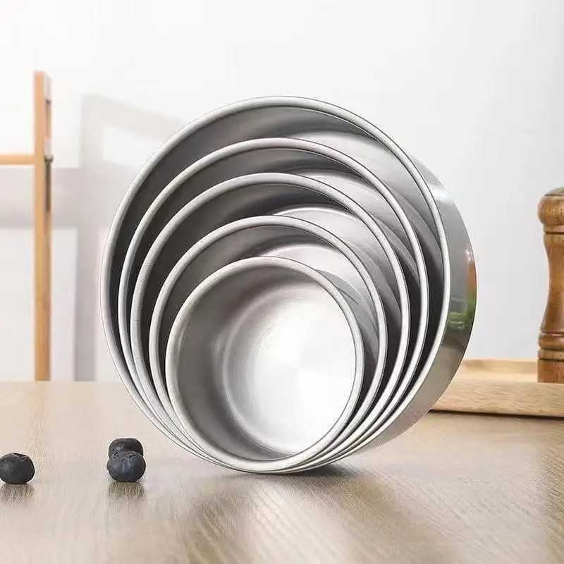 5Pcs Stainless Steel Microwavable Lunch Box Round Picnic Food Sealed Storage Containers Fresh-Keeping Bowl Kitchen Accessories