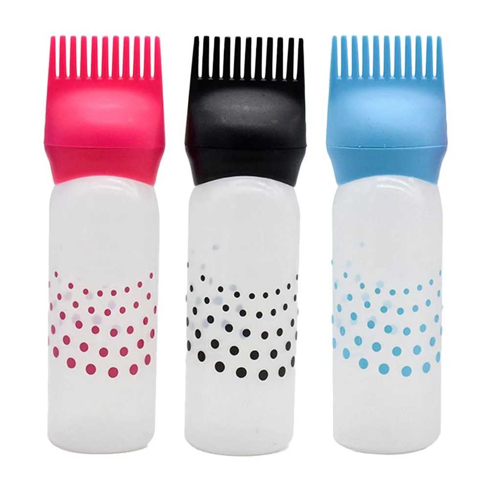 Hair Dye Bottles Refillable Salon Hair Coloring Containers Durable Shampoo Bottles Comb Design for Hairdressing Barbershop