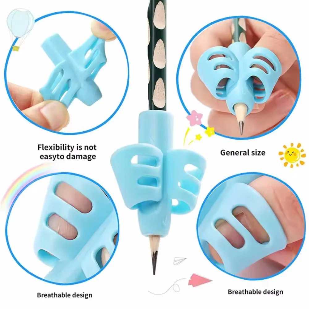 Pencil Grip Writing Corrector 3 Fingers Posture Correction Tool Trainer Children Pen Writing Grip Holders for Children Gifts
