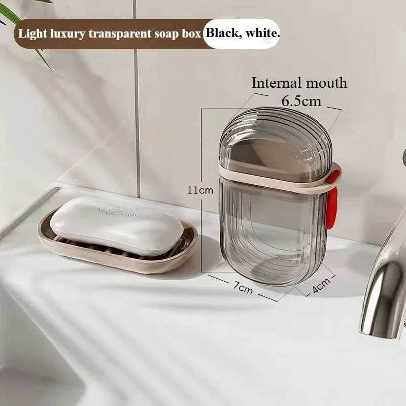 Travel Soap Dish With Drain Water Bathroom Supplies Portable Gadgets For Traveling Holder Container Accessories Case Storage Box