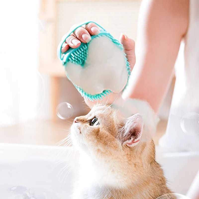 Silicone Massager Shower Gel Bathing Brush Clean Tools Comb Dog Cat Cleaning Grooming Supplies