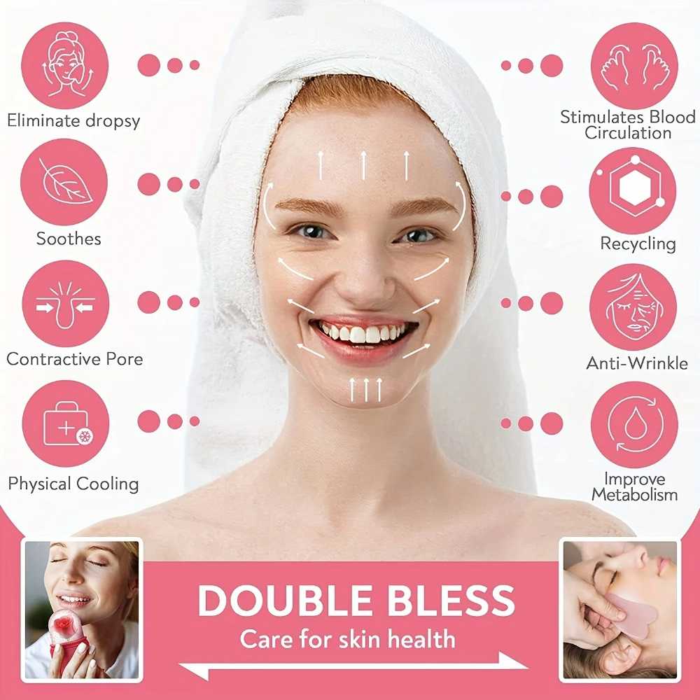 Silicone Cube Tray Shape Face Facial Ice Roller Massage