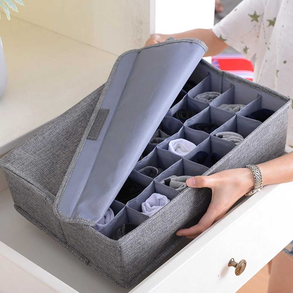 Socks Underwear Divider Wardrobe Organizer Storage Box with Lid Drawer Organizers