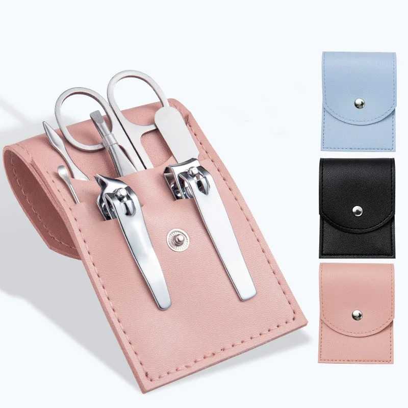4PCS Stainless Steel Nail Set with Slant Tip Cuticle & Ear Spoon Manicure Pedicure Kit